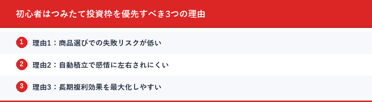 初心者はつみたて投資枠を優先すべき3つの理由
